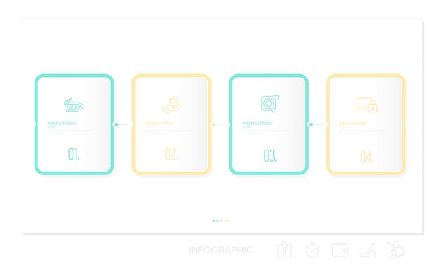 vecteur de conception infographie et icônes de marketing peuvent être utilisés pour la mise en page de flux de travail