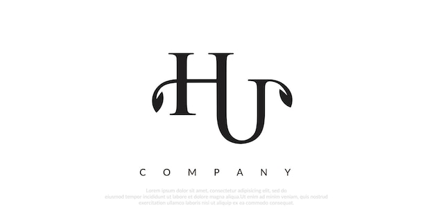 Vecteur De Conception Initiale Du Logo Hu