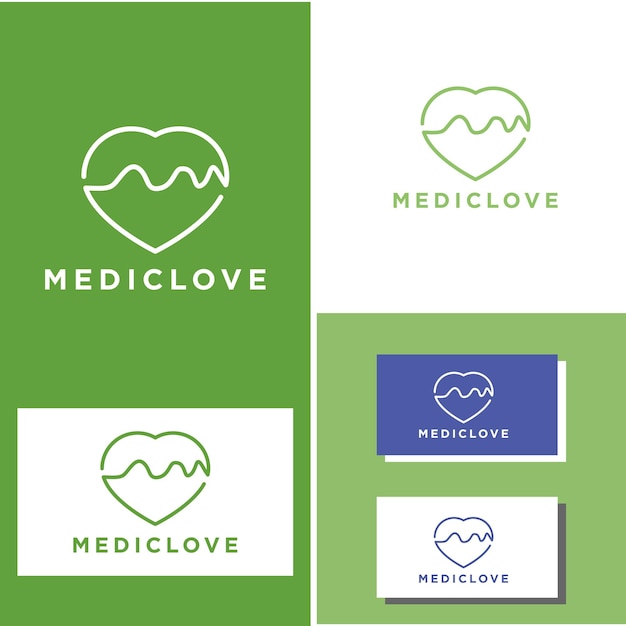 Vecteur De Conception De Logo Amour Coeur Médical