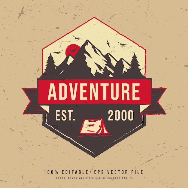 Vecteur de conception de logo d'aventure Logo d'aventure modifiable