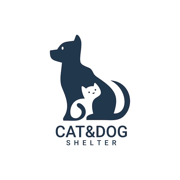 Vecteur vecteur de conception de logo chat et chien