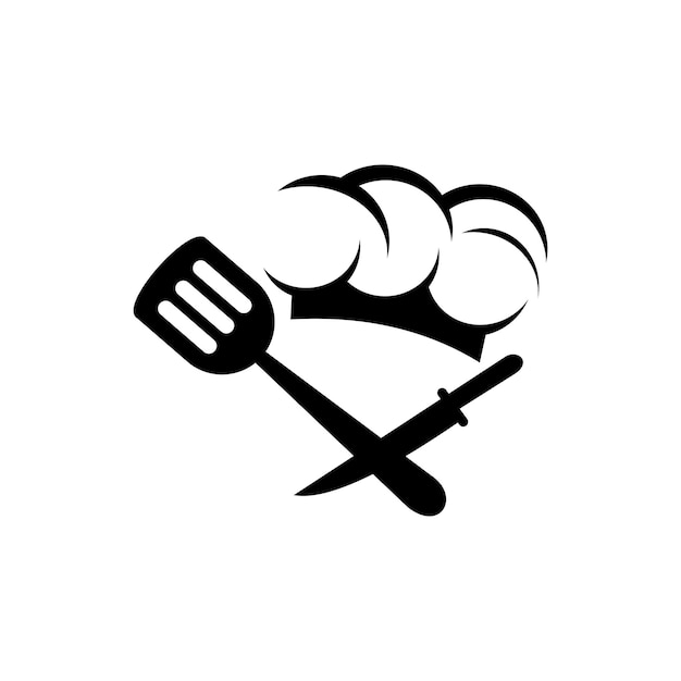 vecteur de conception de logo de chef, logo de cuisine