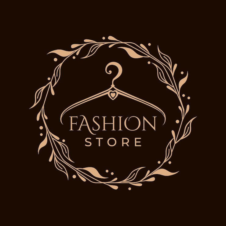 Vecteur vecteur de conception de logo de cintre de magasin de mode floral cercle