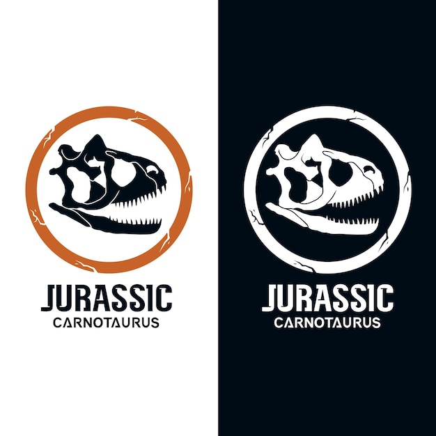 Vecteur De Conception De Logo De Crâne De Tête Jurassique De Dinosaure