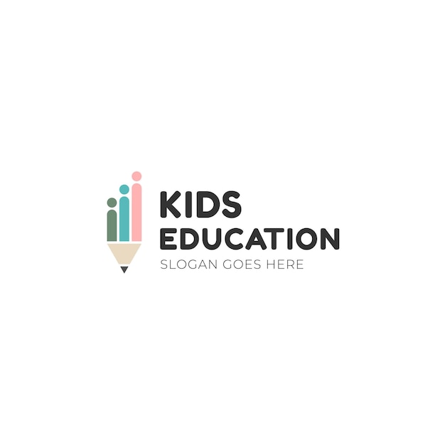 Vecteur de conception de logo d'éducation des enfants