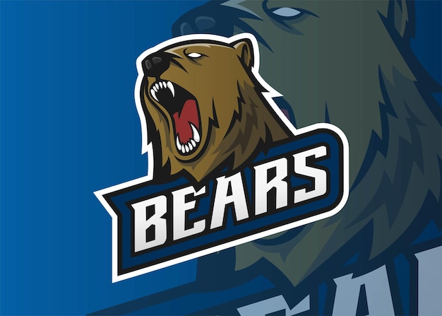 Vecteur De Conception De Logo Esport Grizzly Bear