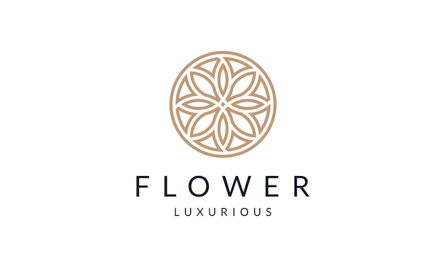 Vecteur de conception de logo féminin de fleur de lotus de luxe pour le spa et le massage de bijoux de salon