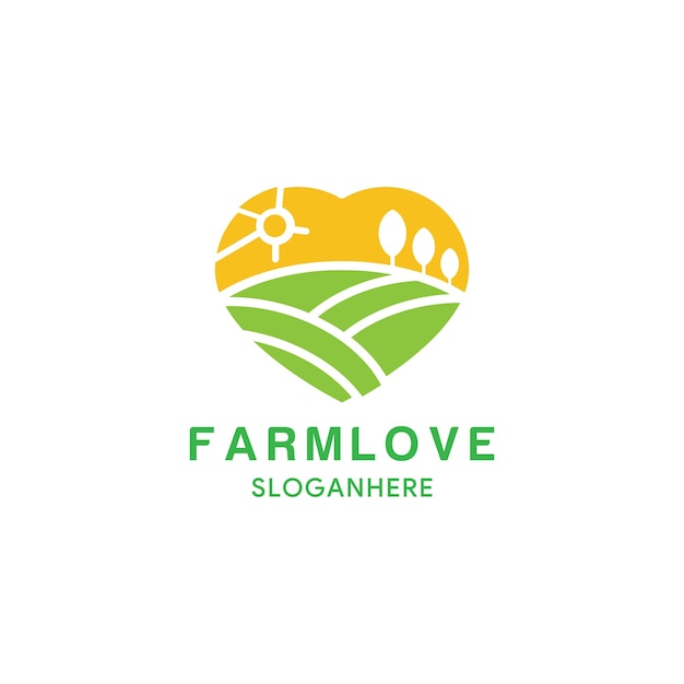 Vecteur De Conception De Logo De Ferme D'amour