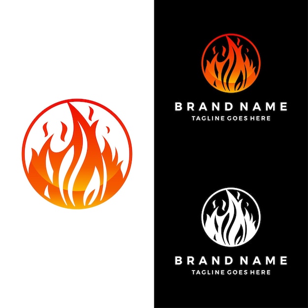 Vecteur de conception de logo de flamme de feu