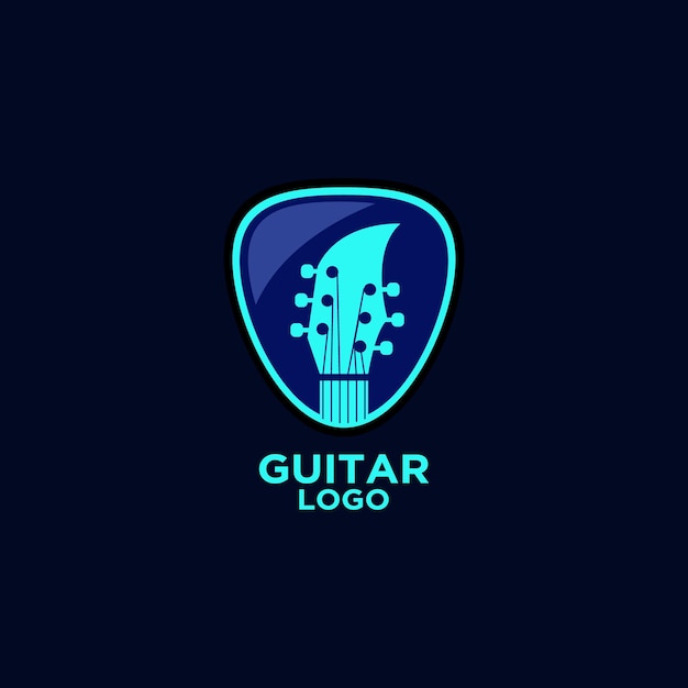 Vecteur de conception de logo de guitare