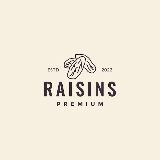 Vecteur De Conception De Logo Hipster Aux Raisins Secs