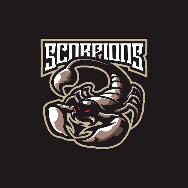 Vecteur De Conception De Logo De Mascotte Scorpion Avec Un Style De Concept D'illustration Moderne Pour L'impression De Badges, D'emblèmes Et De T-shirts. Illustration De Scorpion Pour L'équipe De Sport Et D'esport.