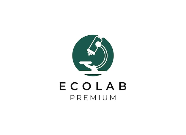 Vecteur de conception de logo de microscope Ecolab Création de logo de microscope