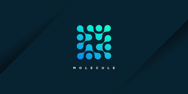 Vecteur De Conception De Logo De Molécule Avec Un Style Unique Créatif Moderne