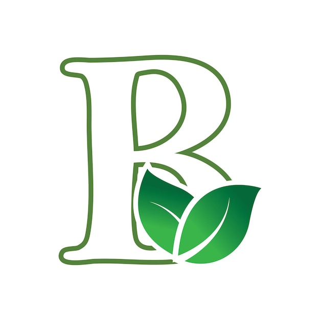 Vecteur De Conception De Logo Monogramme Feuille Verte Et Lettre B