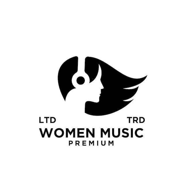 Vecteur vecteur de conception de logo musique femmes