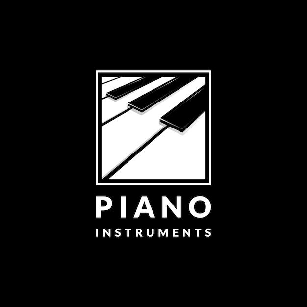 Vecteur De Conception De Logo De Musique De Piano