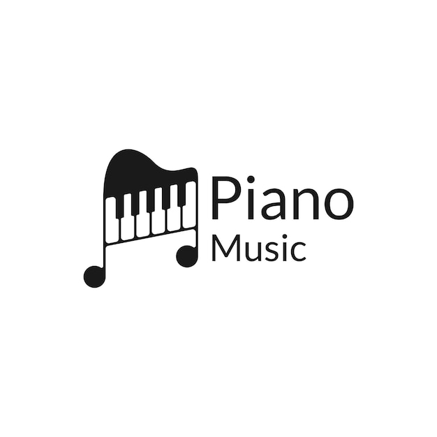 Vecteur De Conception De Logo De Musique De Piano