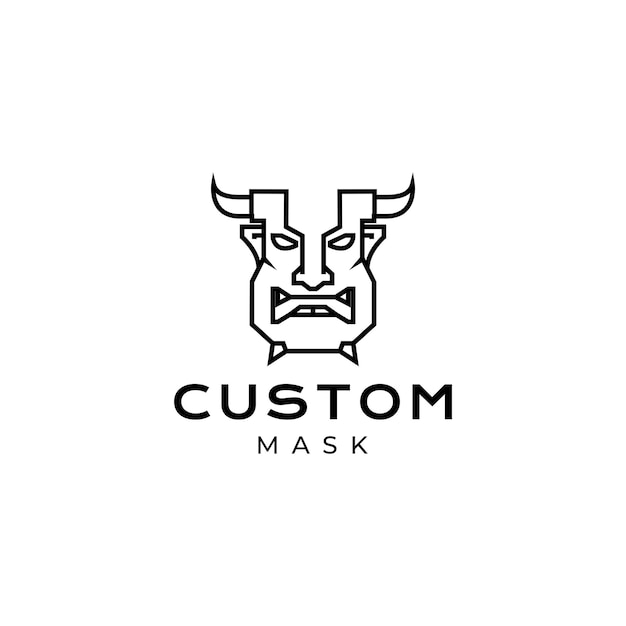 Vecteur de conception de logo personnalisé de masque maléfique