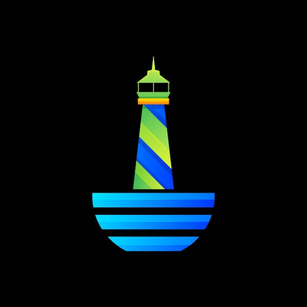 Vecteur De Conception De Logo Phare Coloré