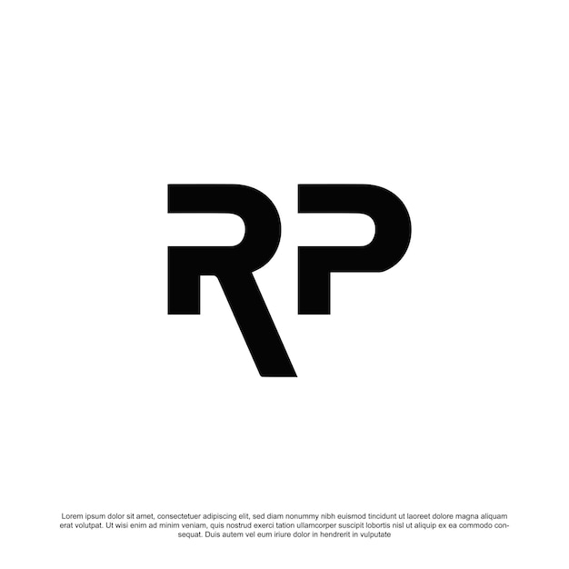 Vecteur De Conception De Logo Rp Minimal Simple