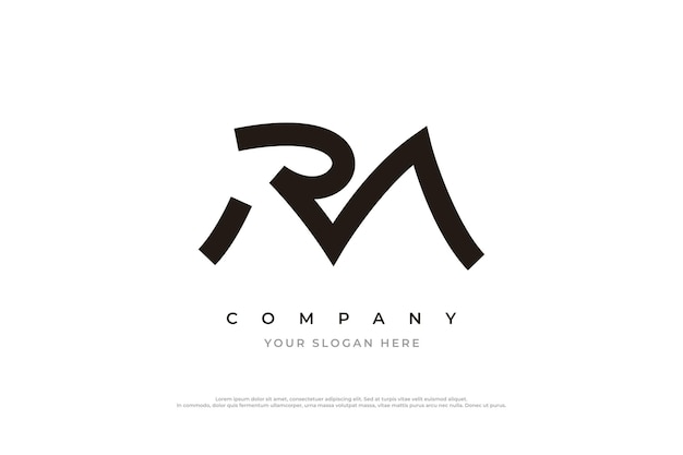 Vecteur de conception de logo simple lettre RM