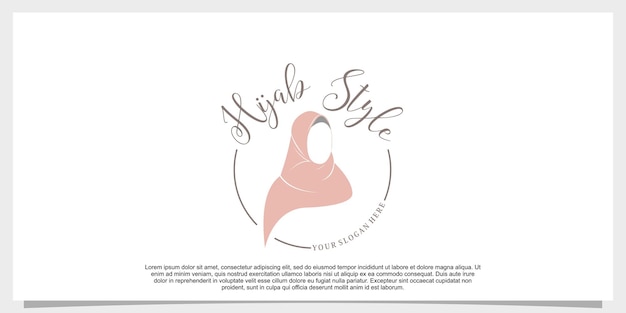 Vecteur De Conception De Logo De Style Hijab Avec Modèle De Concept Créatif