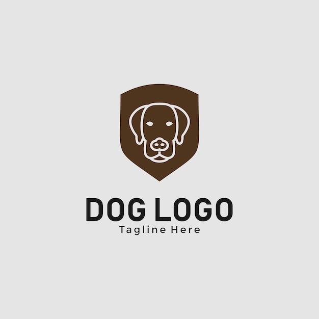 Vecteur De Conception De Logo Tête De Chien Simple