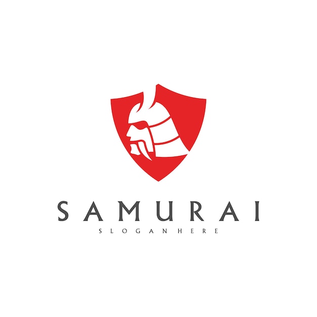 Vecteur De Conception De Logo De Tête De Samouraï Modèle De Logo De Guerrier Samouraï