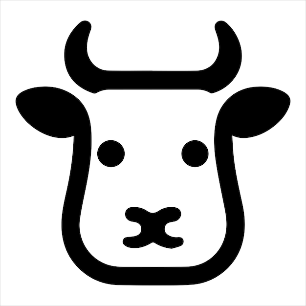 Vecteur de conception de logo tête de vache