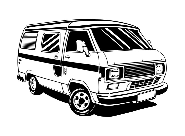 Vecteur vecteur de conception de logo de voiture de camping-car minibus de luxe