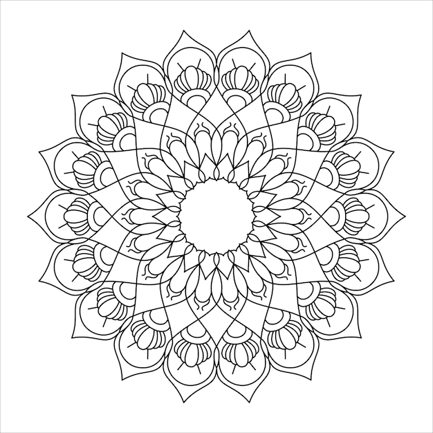 Vecteur De Conception De Mandala à Colorier