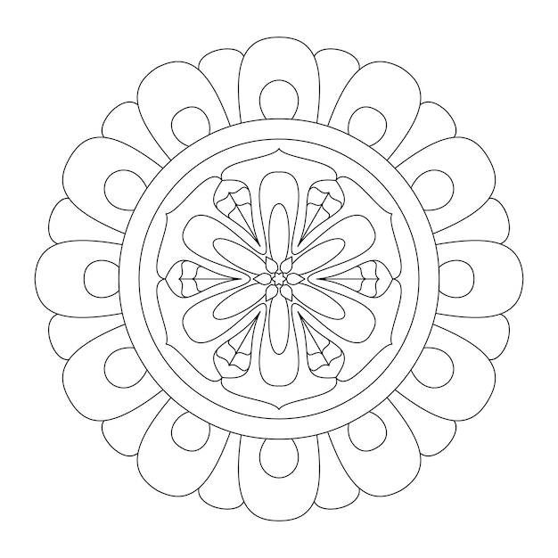 Vecteur De Conception De Mandala à Colorier