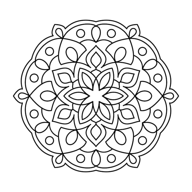 Vecteur De Conception De Mandala à Colorier