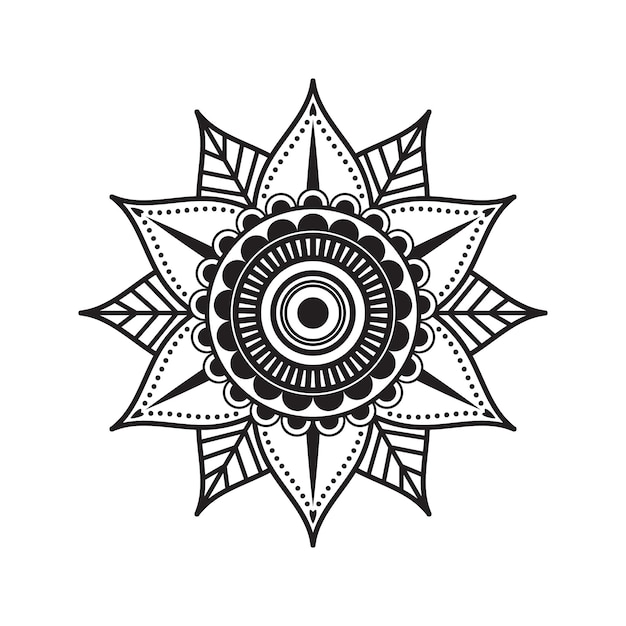 Vecteur De Conception De Mandala De Motif De Pochoir Floral Indien