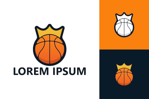 Vecteur de conception de modèle de logo de basket-ball roi