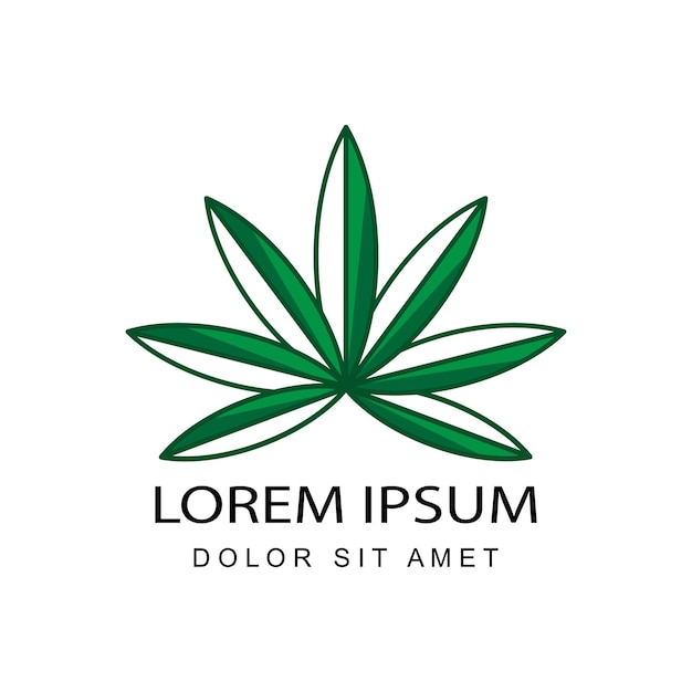 Vecteur De Conception De Modèle De Logo De Cannabis Avec Fond Isolé