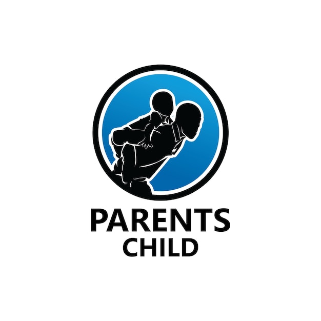 Vecteur De Conception De Modèle De Logo Enfant Et Parents