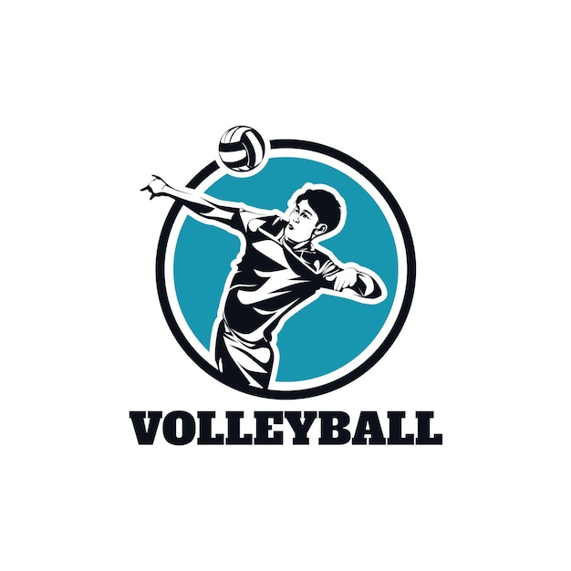Vecteur De Conception De Modèle De Logo De Joueur De Volley-ball