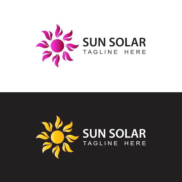 Vecteur vecteur de conception de modèle de logo solaire solaire