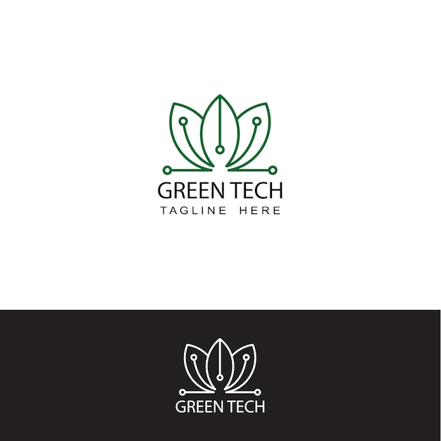 Vecteur De Conception De Modèle De Logo De Technologie écologique Verte