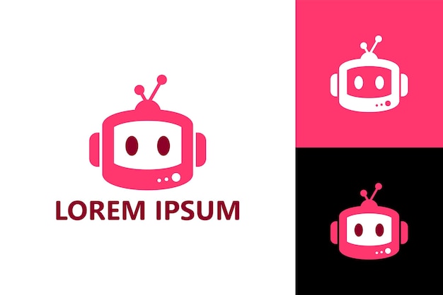 Vecteur de conception de modèle de logo de télévision robot