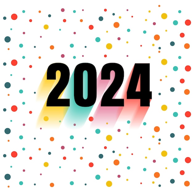 Vecteur vecteur de conception de nouvel an 2024 conception de bonne année 2024 adaptée à l'affiche dépliant de bannière de médias sociaux et à la toile de fond