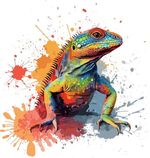 vecteur de conception de style pinceau aquarelle lézard pour t shirt