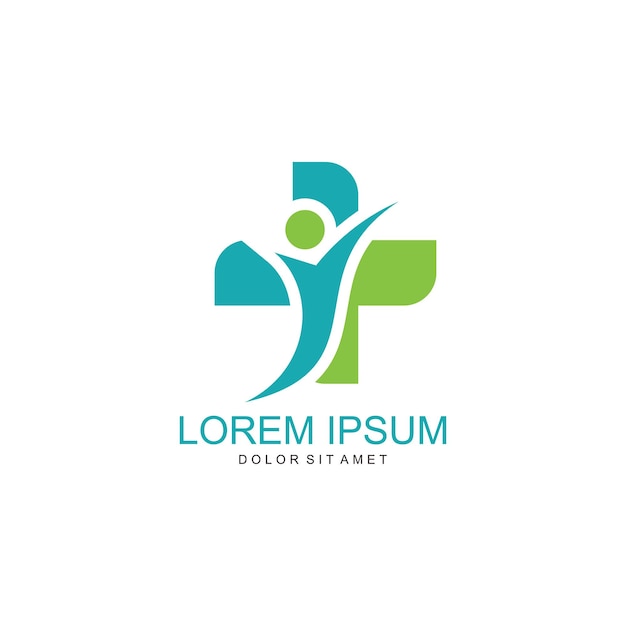 Vecteur de conception de symbole de médecine d'herbe de logo de soins de santé