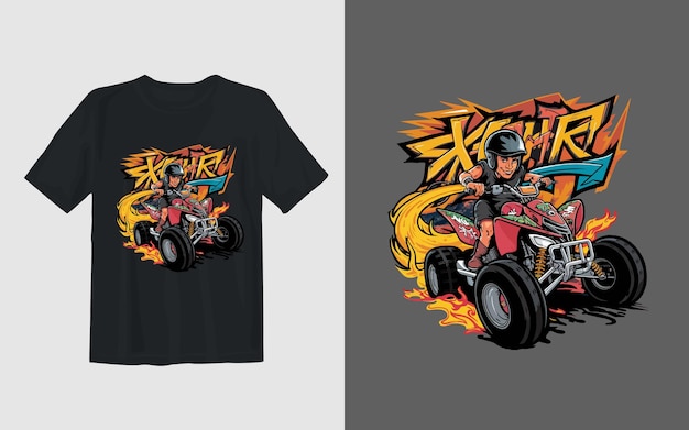 vecteur de conception de t-shirts de moto