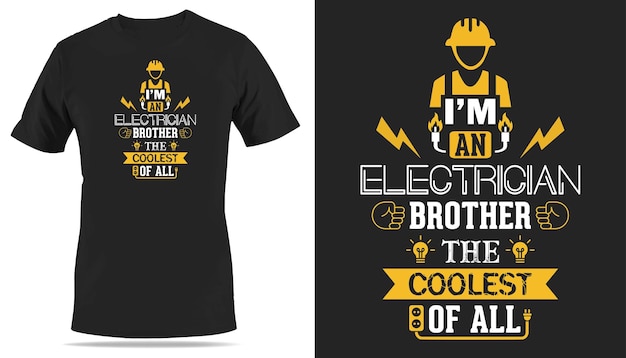 Vecteur vecteur de conception de tshirt cool frère électricien