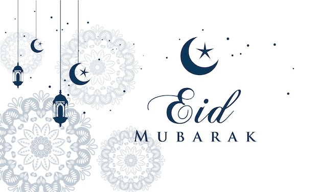 Vecteur de conception de voeux Eid Mubarak