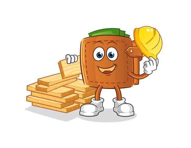 Vecteur de constructeur de portefeuille. personnage de dessin animé