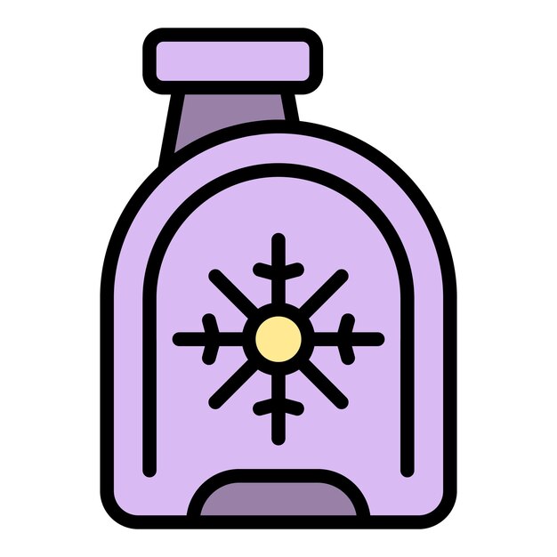 Vecteur le vecteur de contour de l'icône de la bouteille de liquide de refroidissement le moteur à eau le système de radiateur de couleur plate